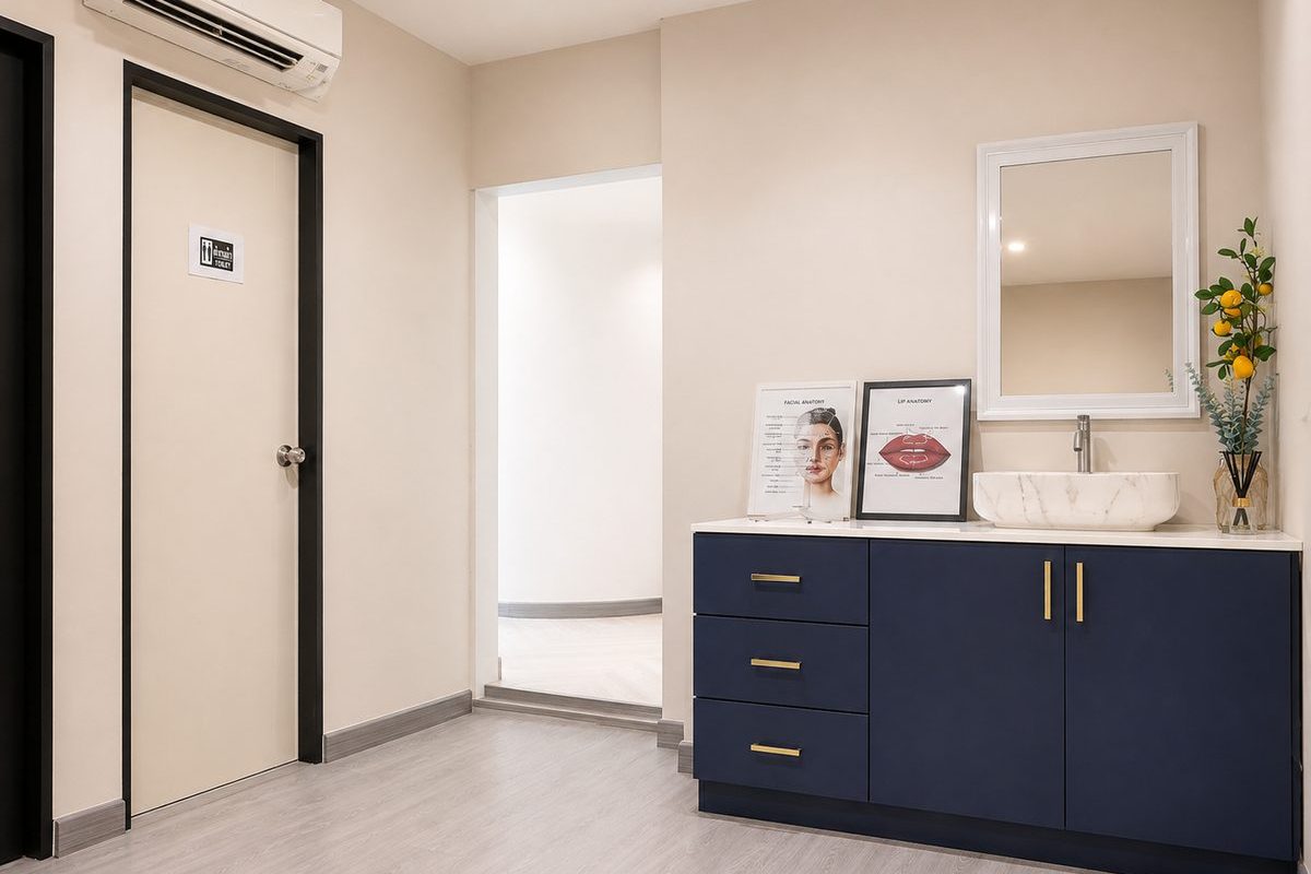 The corridor to the treatment rooms
