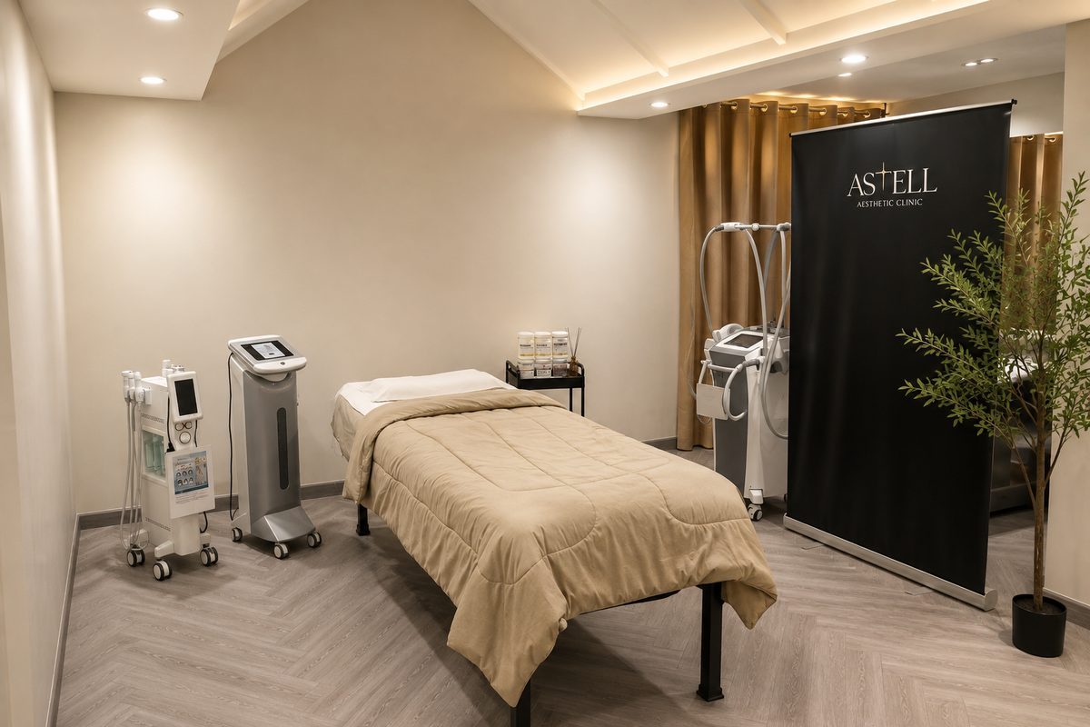 A treatment room, prepared
